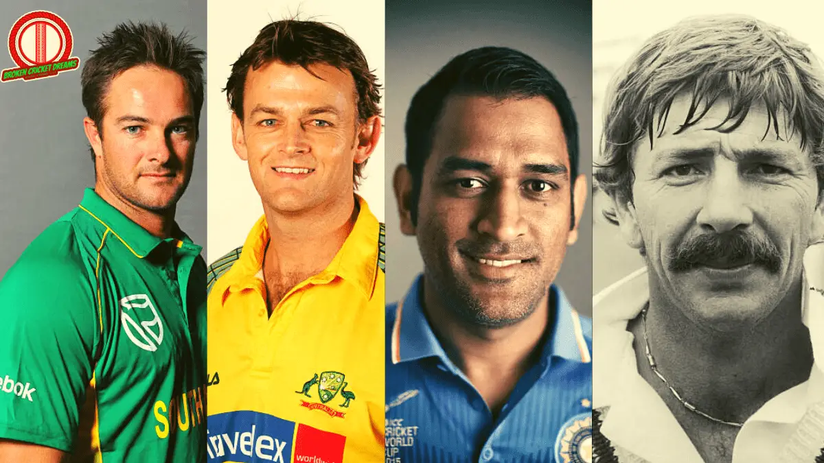 Greatest Wicketkeepers in History: Photos of Mark Boucher, Adam Gilchrist, Mahendra Singh Dhoni, and Rod Marsh (from left to right)