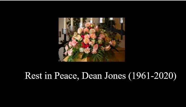 Rest in Peace, Dean Jones (1961-2020)