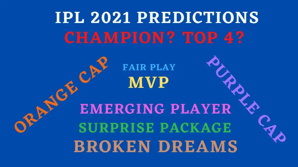 IPL 2021 Predictions Graphic