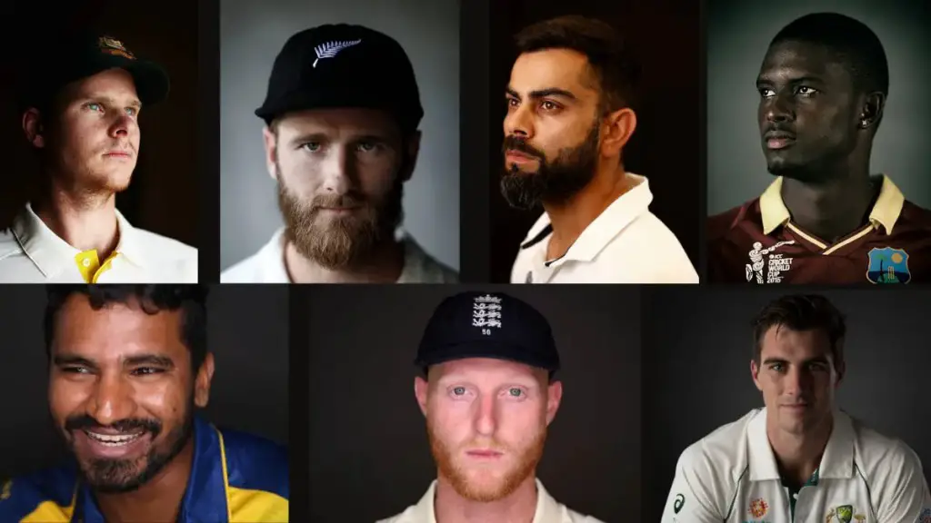 Graphic of players from the recent great Test matches