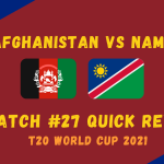 Afghanistan Vs Namibia – T20 World Cup 2021 Match #27 Quick Review!