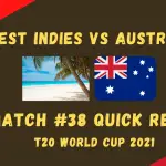 Australia Vs West Indies – T20 World Cup 2021 Match #38 Quick Review!