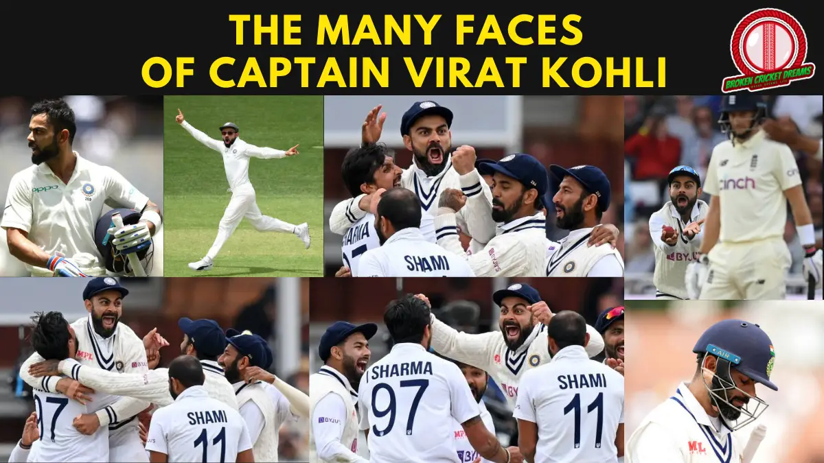 Collage of several expressions of Virat Kohli