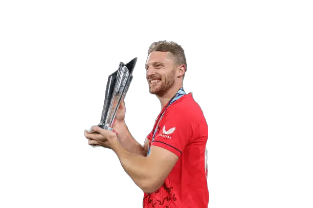 Picture of Jos Buttler holding the 2022 T20 World Cup
