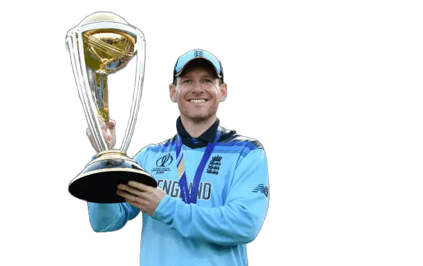 Picture of Eoin Morgan Holding the World Cup