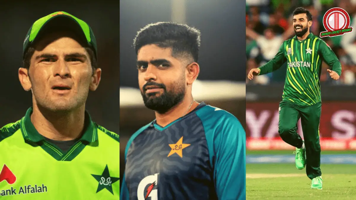 Pakistan Cricket Schedule 2023 Cricket World Cup: Pictured here (from left to right) Shaheen Shah Afridi, Babar Azam, Shadab Khan