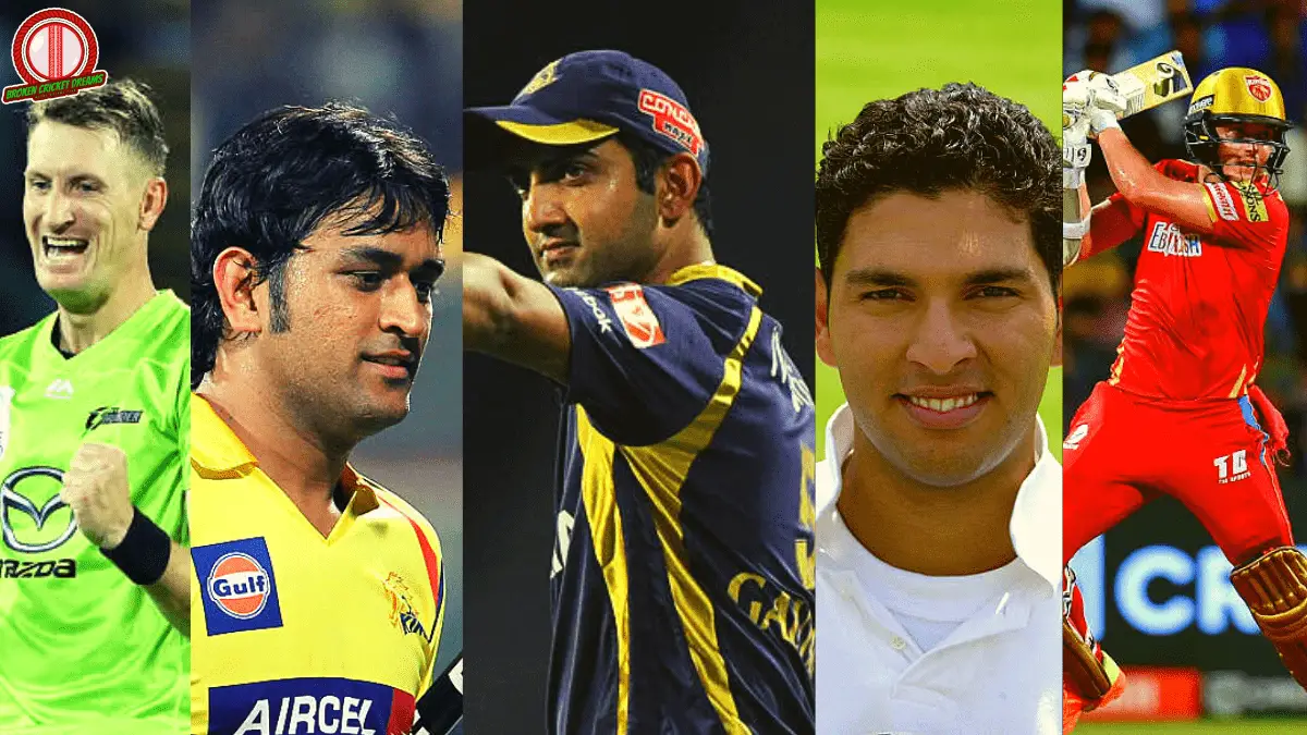 Most Expensive IPL Auction Players: (From Left to Right) Chris Morris, MS Dhoni, Gautam Gambhir, Yuvraj Singh, Sam Curran
