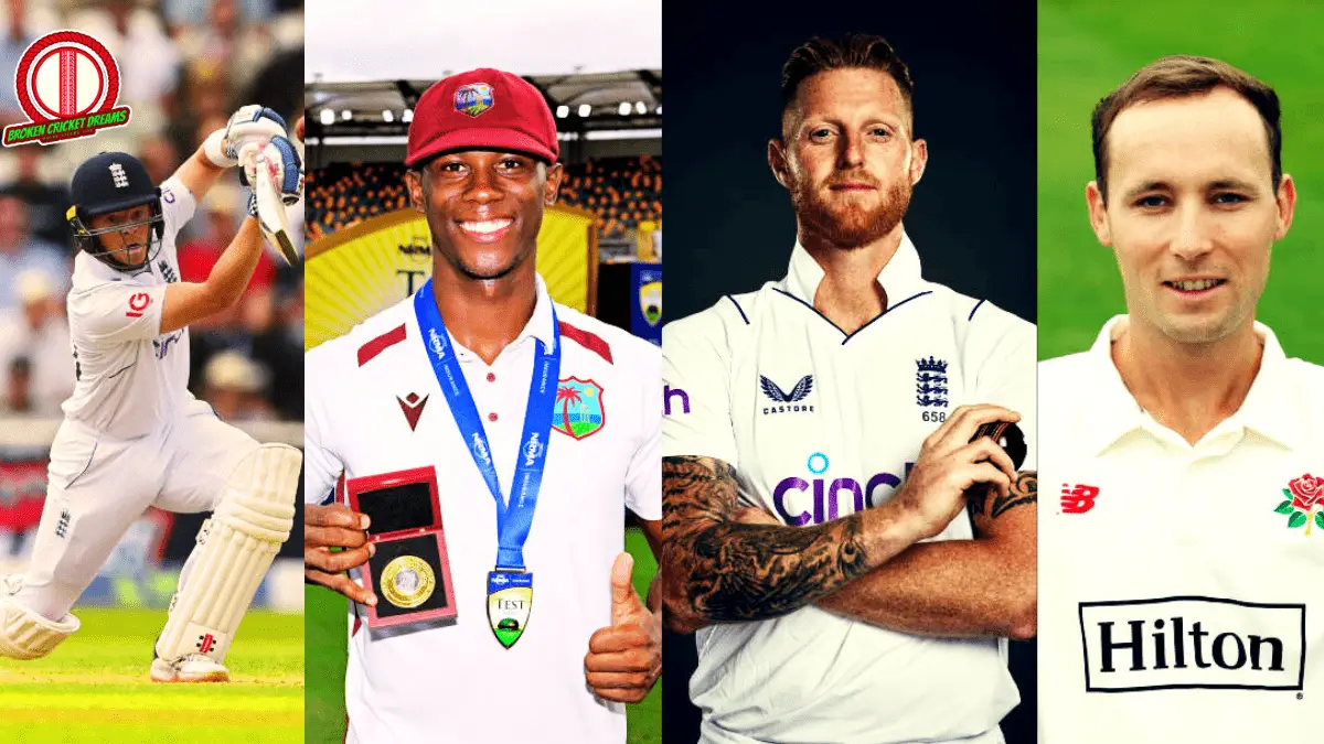 Future of Cricket - 14 Solutions to Solve Test Cricket and International Cricket's problems. Pictured here (Ollie Pope, Shamar Joseph, Ben Stokes, Tom Hartley)