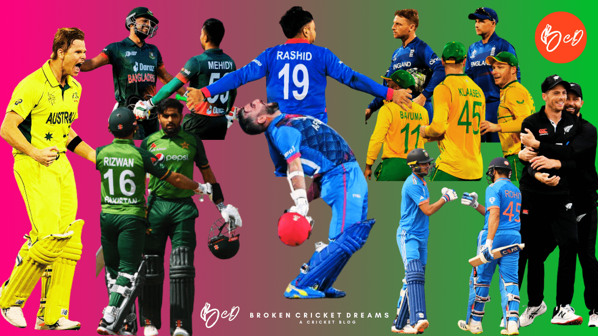 Champions Trophy 2025 Team Previews - Collage of players from Australia, Bangladesh, Pakistan, Afghanistan, South Africa, New Zealand, India, and England