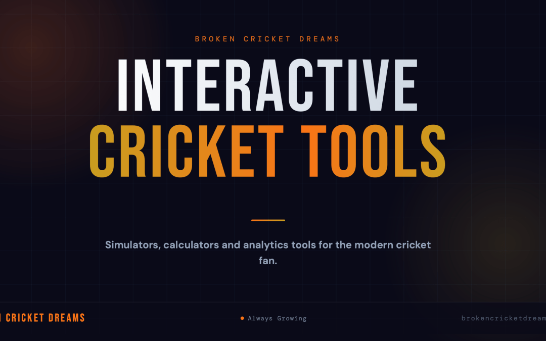 BCD Cricket Tools, Calculators and Simulators